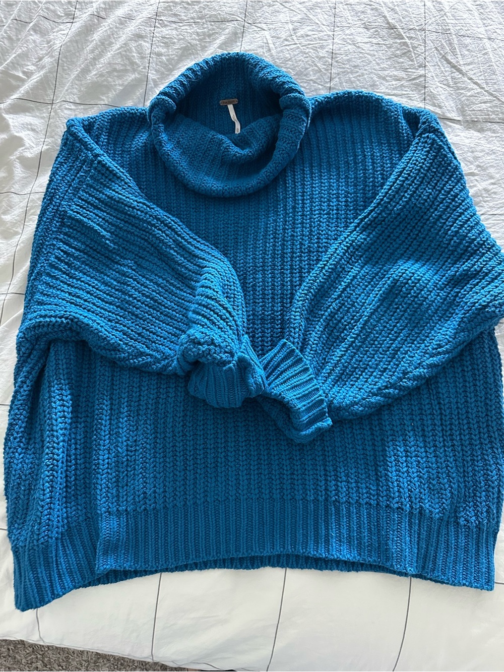 Free People Chunky Knit Sweater in Teal